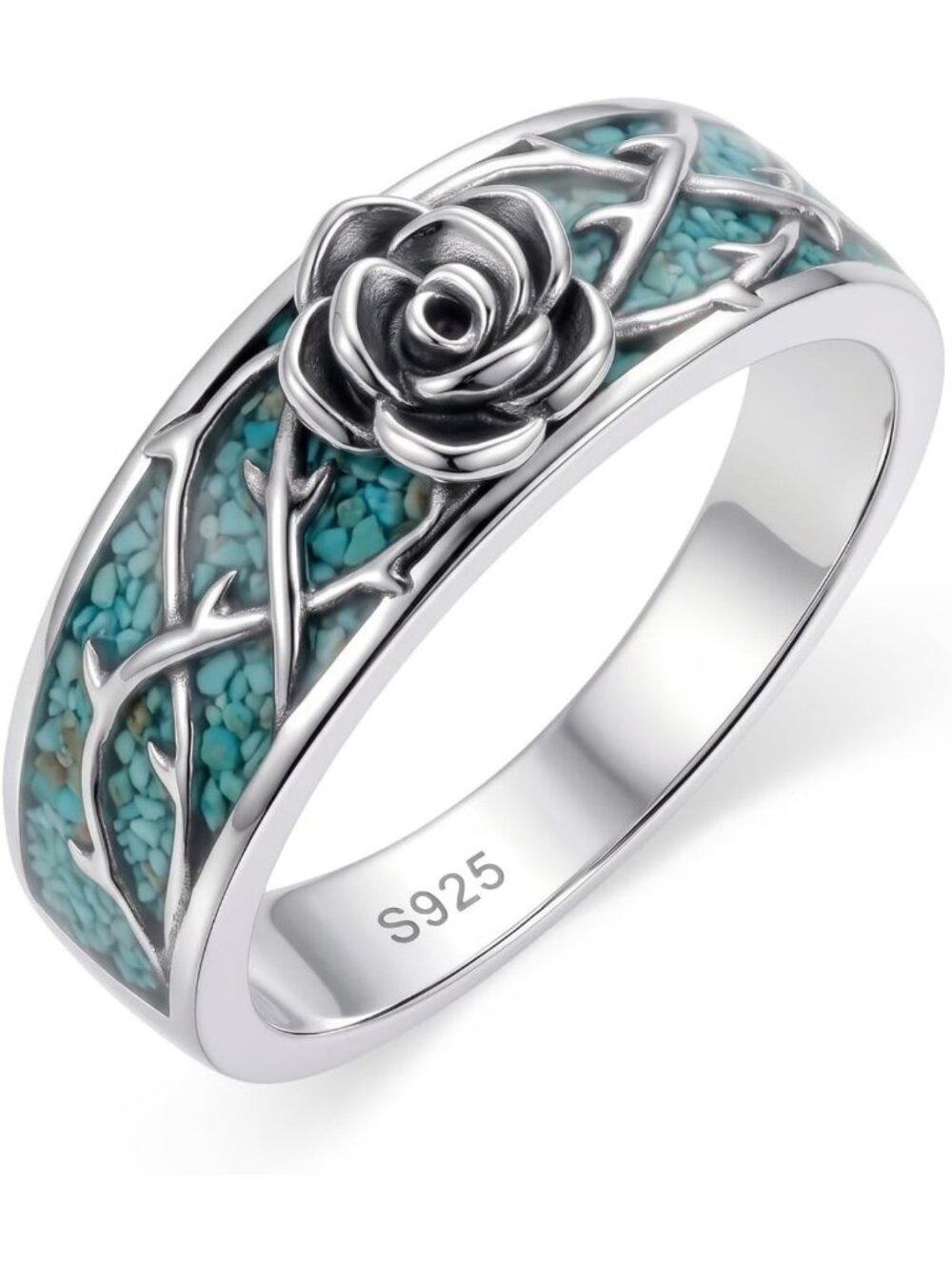 Stunning Turquoise Ring for Women - 925 Sterling Silver Western Jewelry Gift